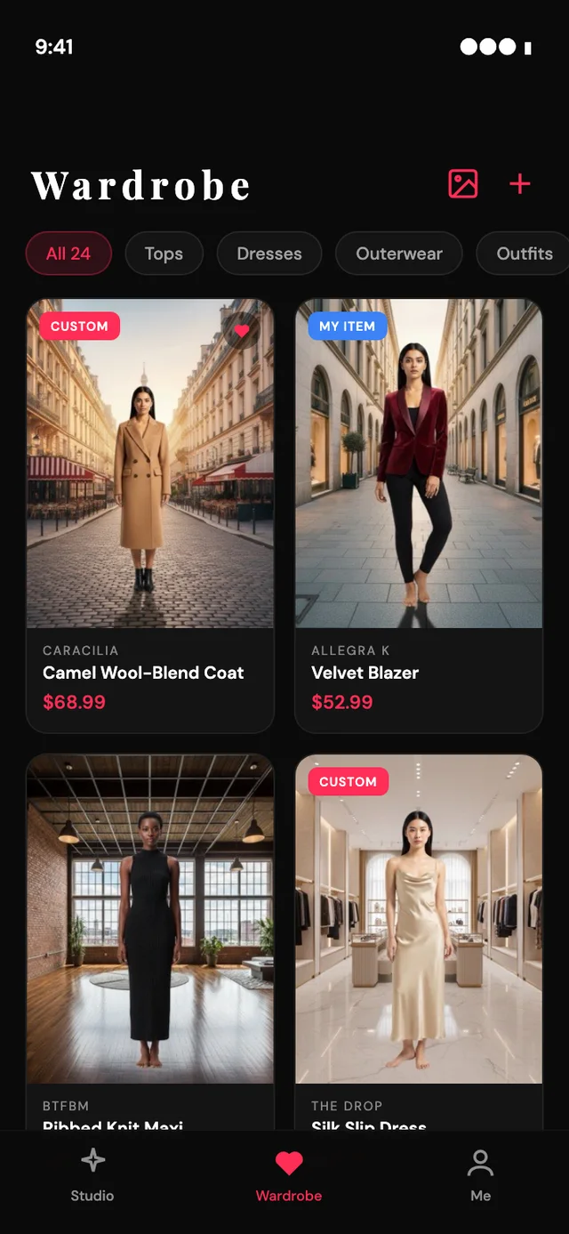 Wardrobe — saved looks, outfits and videos